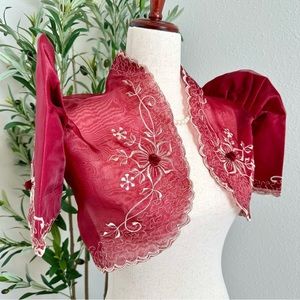 Maroon Terno Sleeve Filipiniana Bolero ❤️